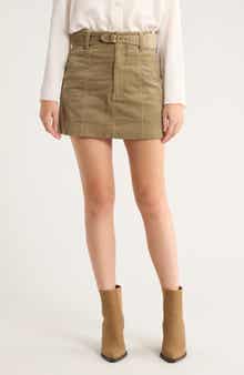 PAIGE Anised Belted Corduroy Miniskirt