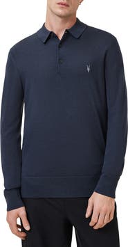 AllSaints Mode Merino Wool Polo Sweater