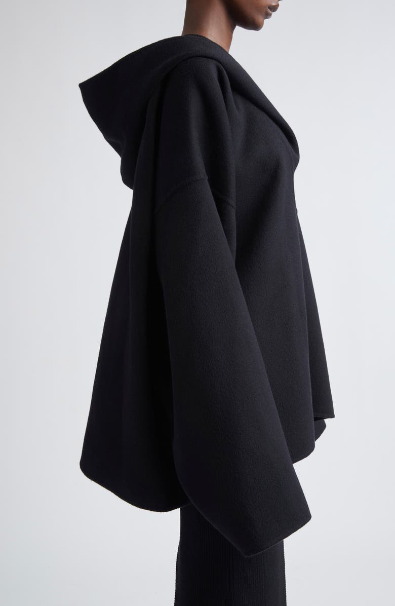 Rick Owens Hooded Cashmere Pullover, Alternate, color, Black