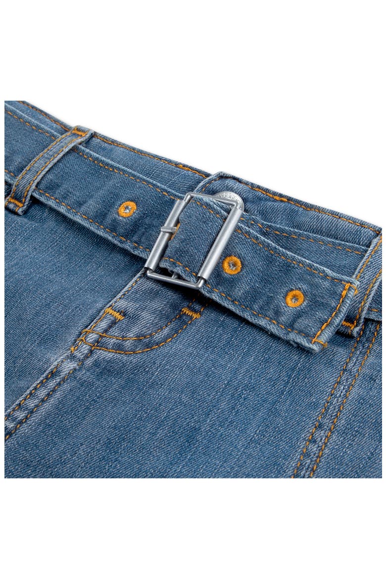 Kids' Pleated Belted Denim Skort, Alternate, color, MJ0-LUNCH BREAK