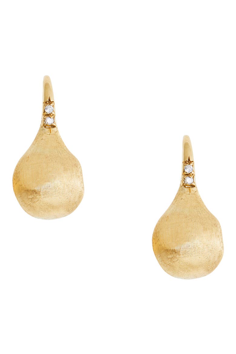 Africa Pavé Diamond Drop Earrings, Main, color, YELLOW GOLD