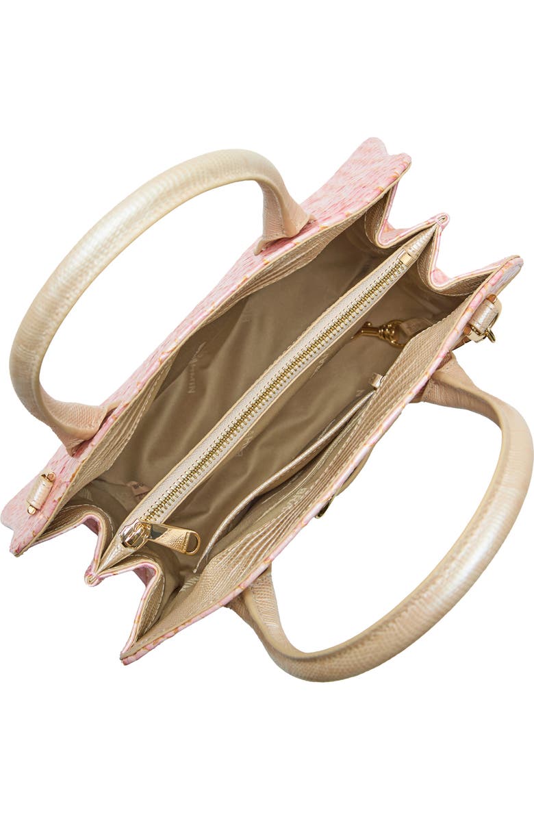 Brahmin Rosetta Embossed Leather Satchel, Alternate, color, Pink