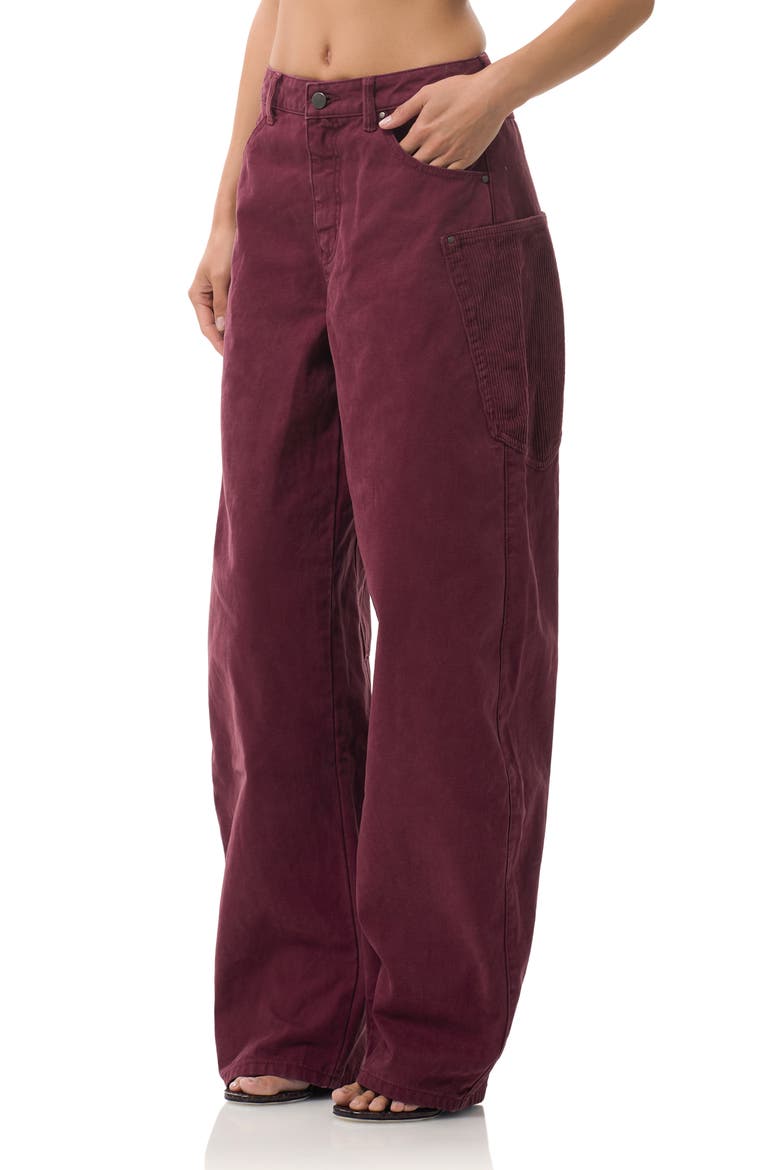 Bexley Corduroy Pocket Barrel Leg Jeans, Alternate, color, PORT ROYALE