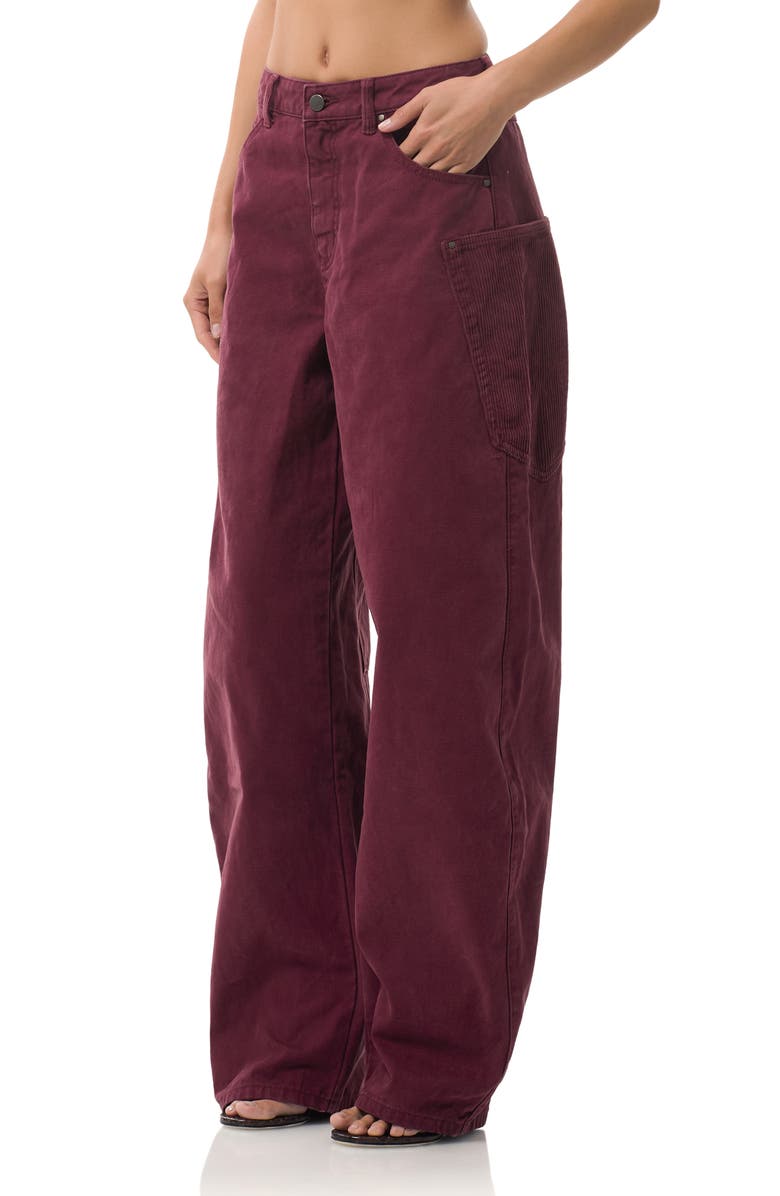 AFRM Bexley Corduroy Pocket Barrel Leg Jeans, Alternate, color,
