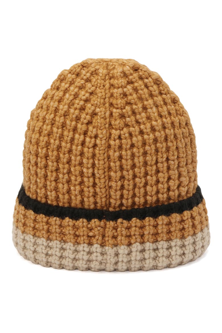 Waffle Stripe Beanie, Alternate, color, CHESTNUT MULTI