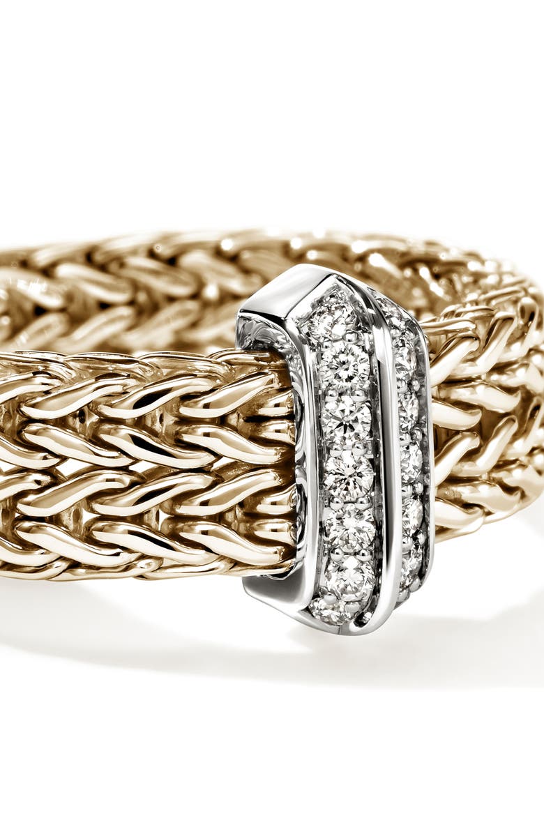 John Hardy Icon Link Ring with Diamonds, Alternate, color, Gold