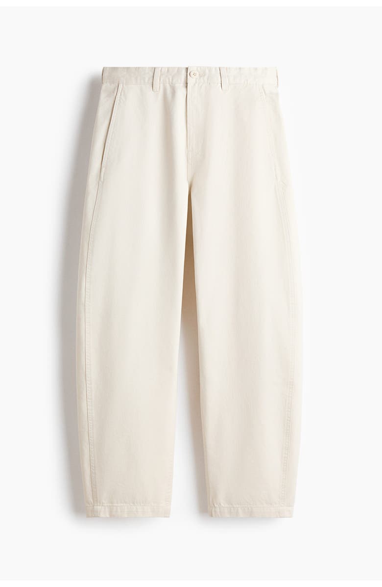 H&M Relaxed Fit Barrel Chinos, Main, color, Cream