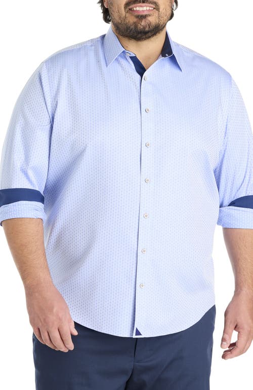 Untuckit Fit by Dxl Big & Tall Wainwright Wrinkle-Free Geometric Sport Shirt in Blue  product