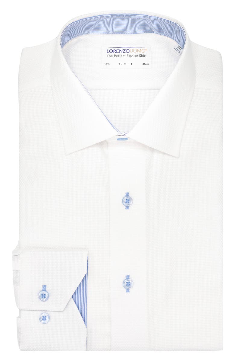 Lorenzo Uomo Trim Fit Basketweave Cotton Dress Shirt, Main, color,