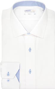 Lorenzo Uomo Trim Fit Basketweave Cotton Dress Shirt