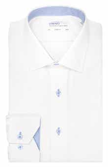 Lorenzo Uomo Trim Fit Basketweave Cotton Dress Shirt