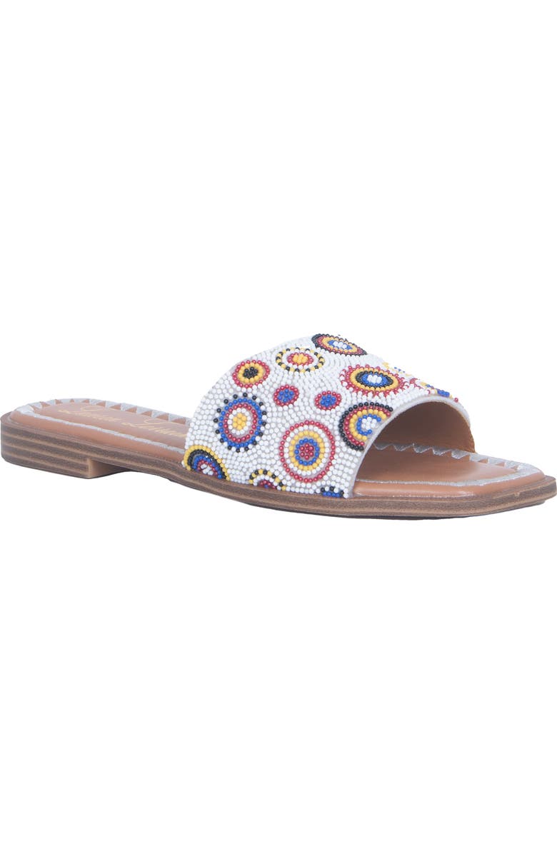 Lauren Lorraine Beady Sandals, Main, color, White
