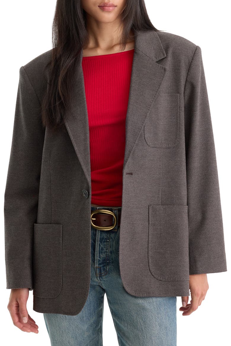 The Oversized Blazer, Main, color, CHARCOAL MINI HOUNDSTOOTH