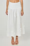 Endless Rose Floral Detail Linen Midi Skirt