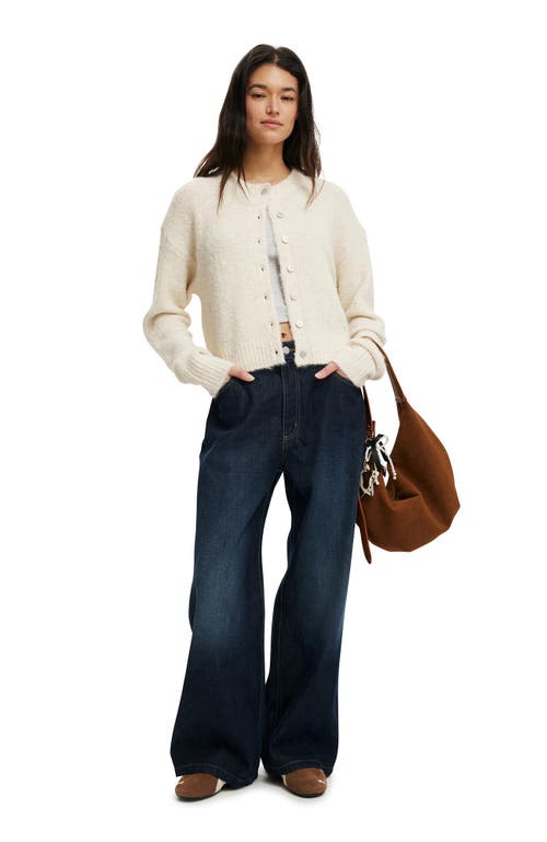 Cotton On Lofty Luxe Crew Cardigan In Neutral