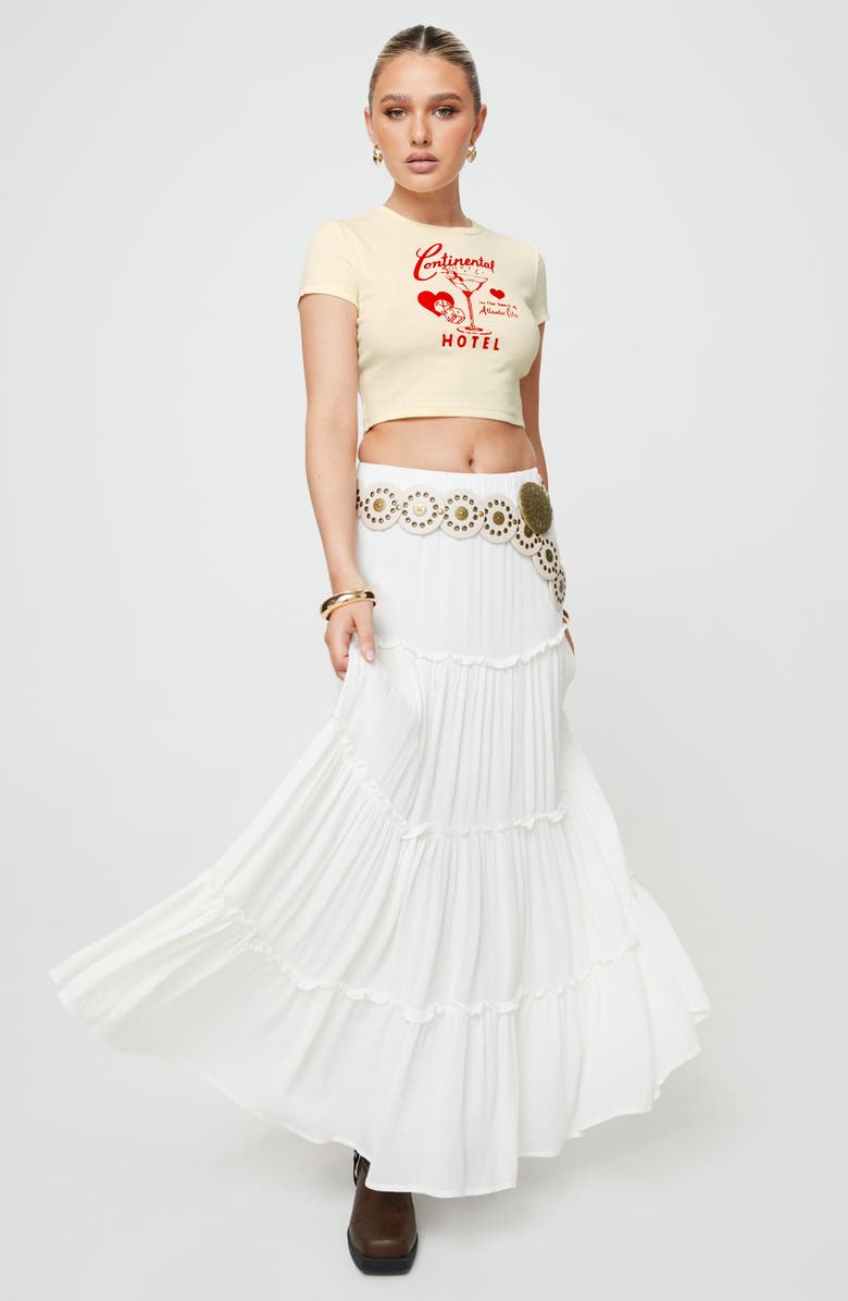 Princess Polly Continental Vacay Graphic Baby Tee, Alternate, color, Light Beige