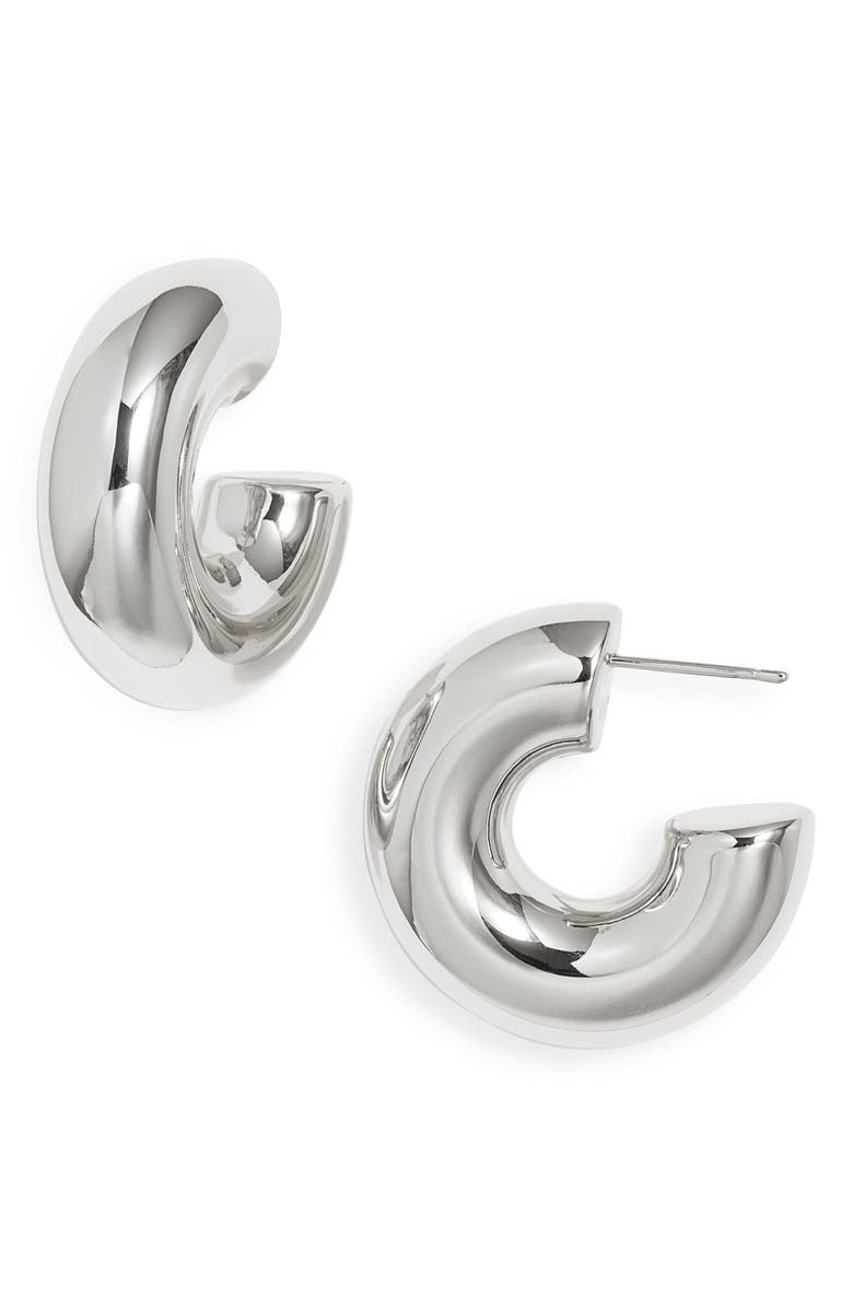 NEST Jewelry High Polish Chunky Hoop Earrings, Main, color, Silver