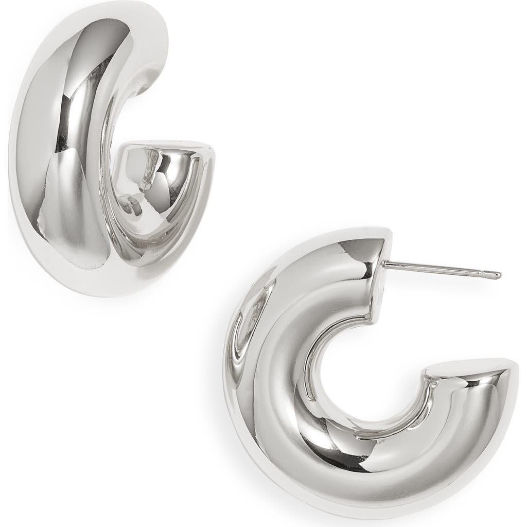 NEST Jewelry High Polish Chunky Hoop Earrings in Silver  product