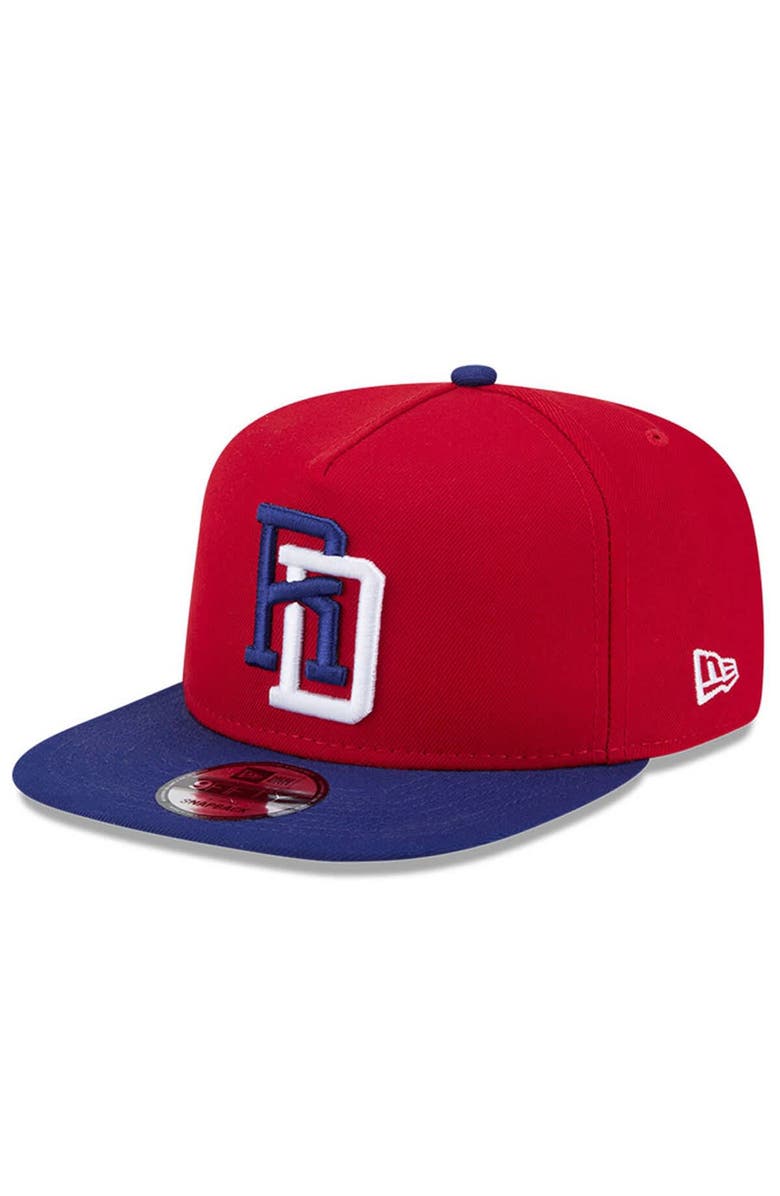 New Era Men's New Era  Red/Blue Dominican Republic Baseball 2026 World Baseball Classic 9FIFTY A-Frame Snapback Hat, Alternate, color, Red