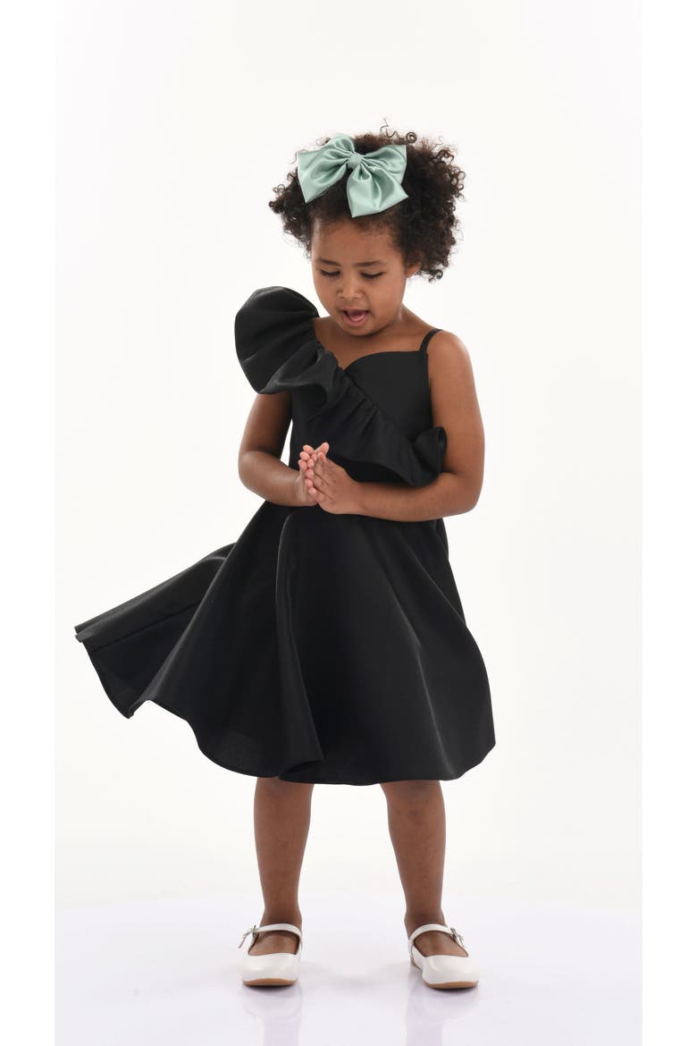 Riviera Off Shoulder Ruffle Dress, Alternate, color, Black