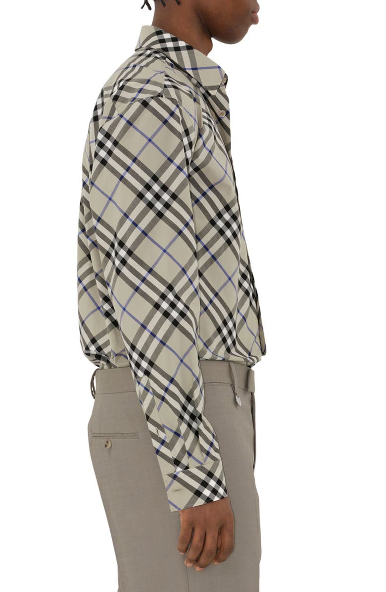 Burberry Check Long Sleeve Cotton Poplin Button-Up Shirt, Alternate, color,
