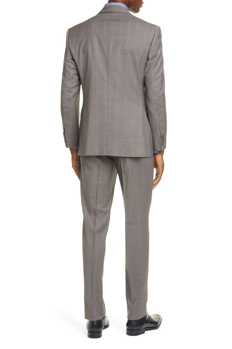 Siena Soft Classic Fit Stretch Windowpane Wool Suit, Alternate, color, BROWN