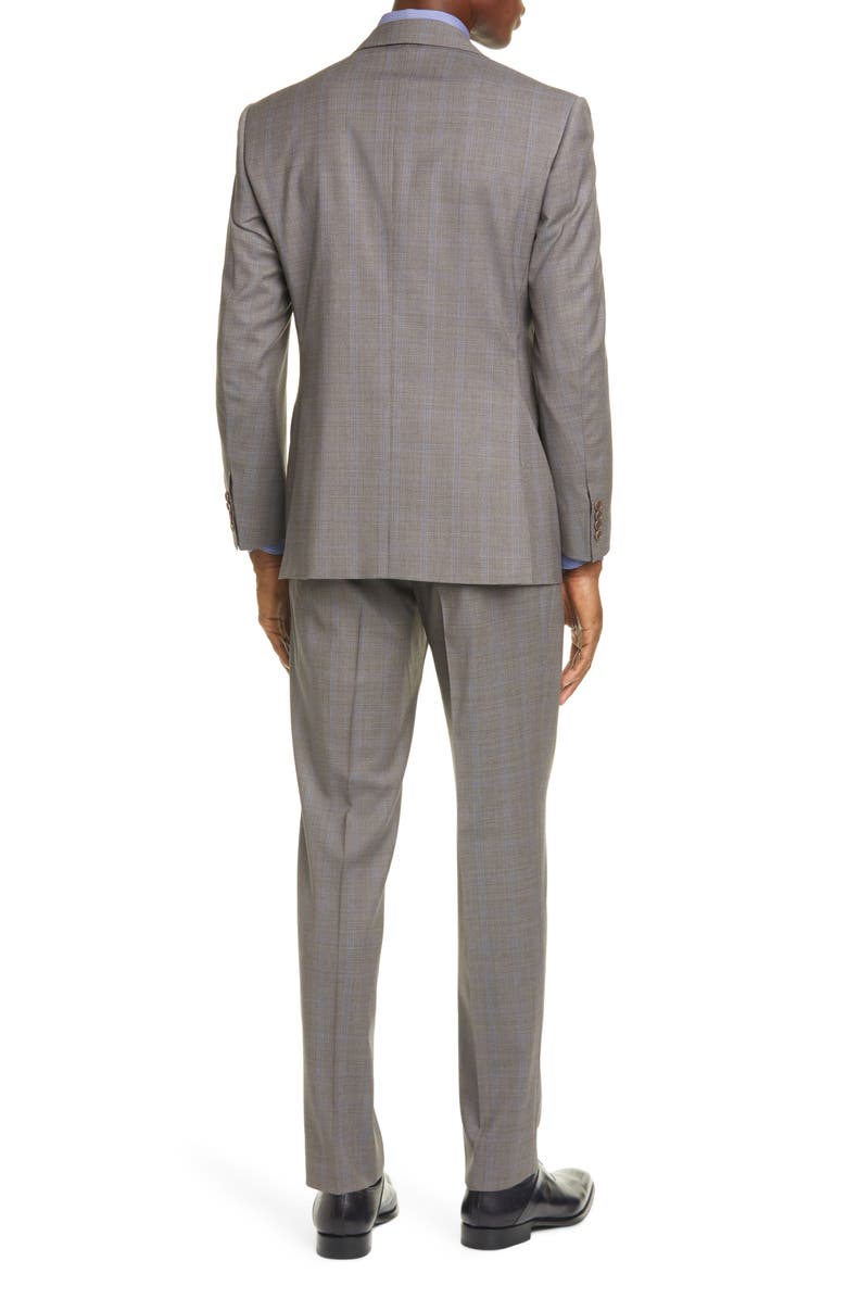 Canali Siena Soft Classic Fit Stretch Windowpane Wool Suit, Alternate, color, 
