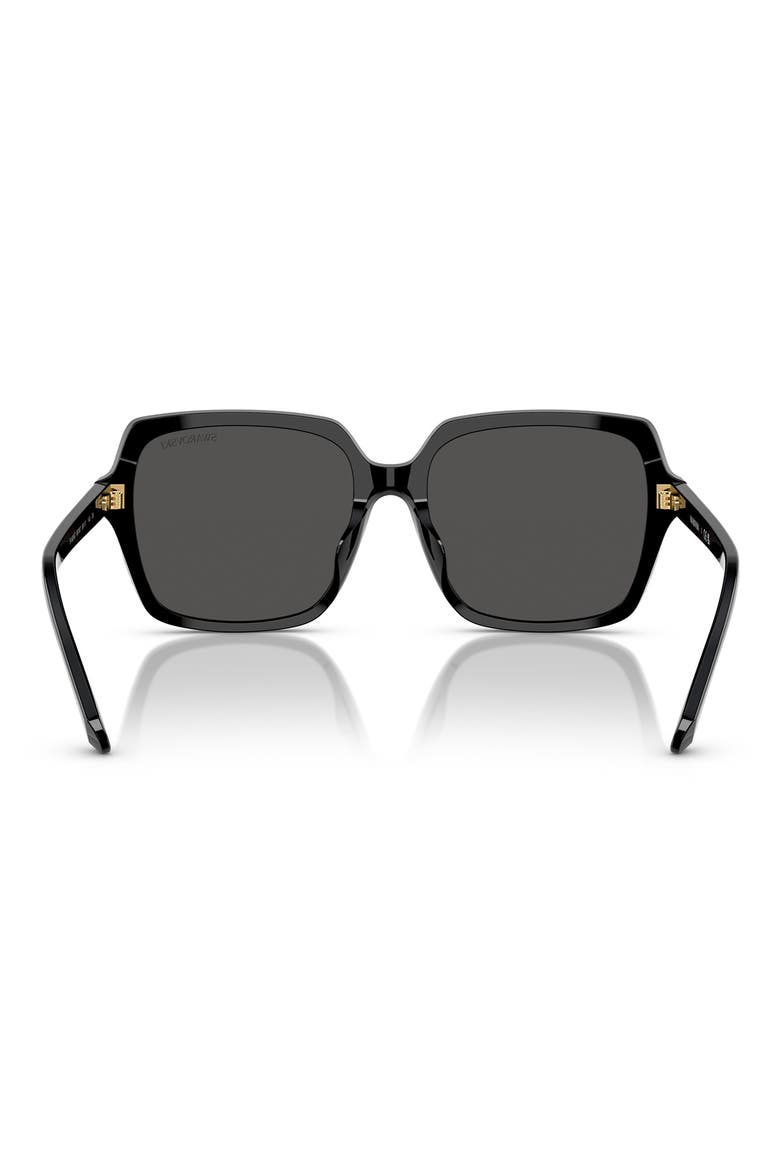 56mm Square Sunglasses, Alternate, color, BLACK
