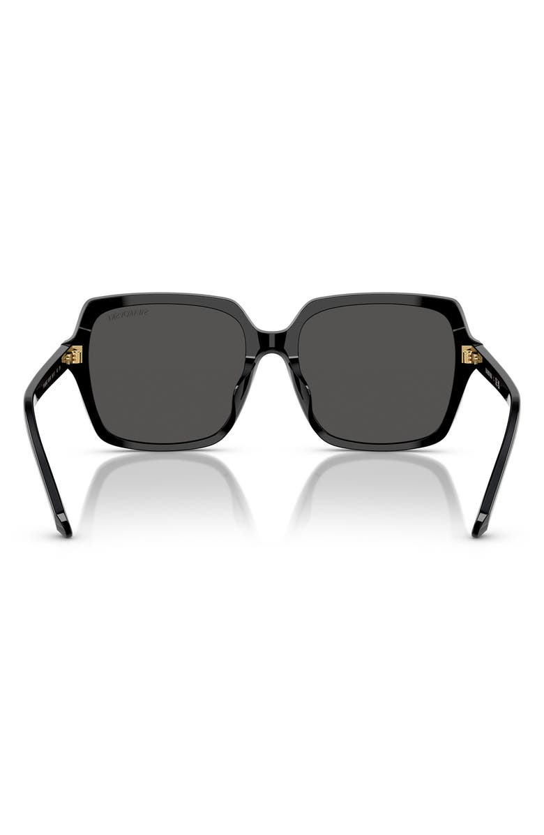 Swarovski 56mm Square Sunglasses, Alternate, color, Black