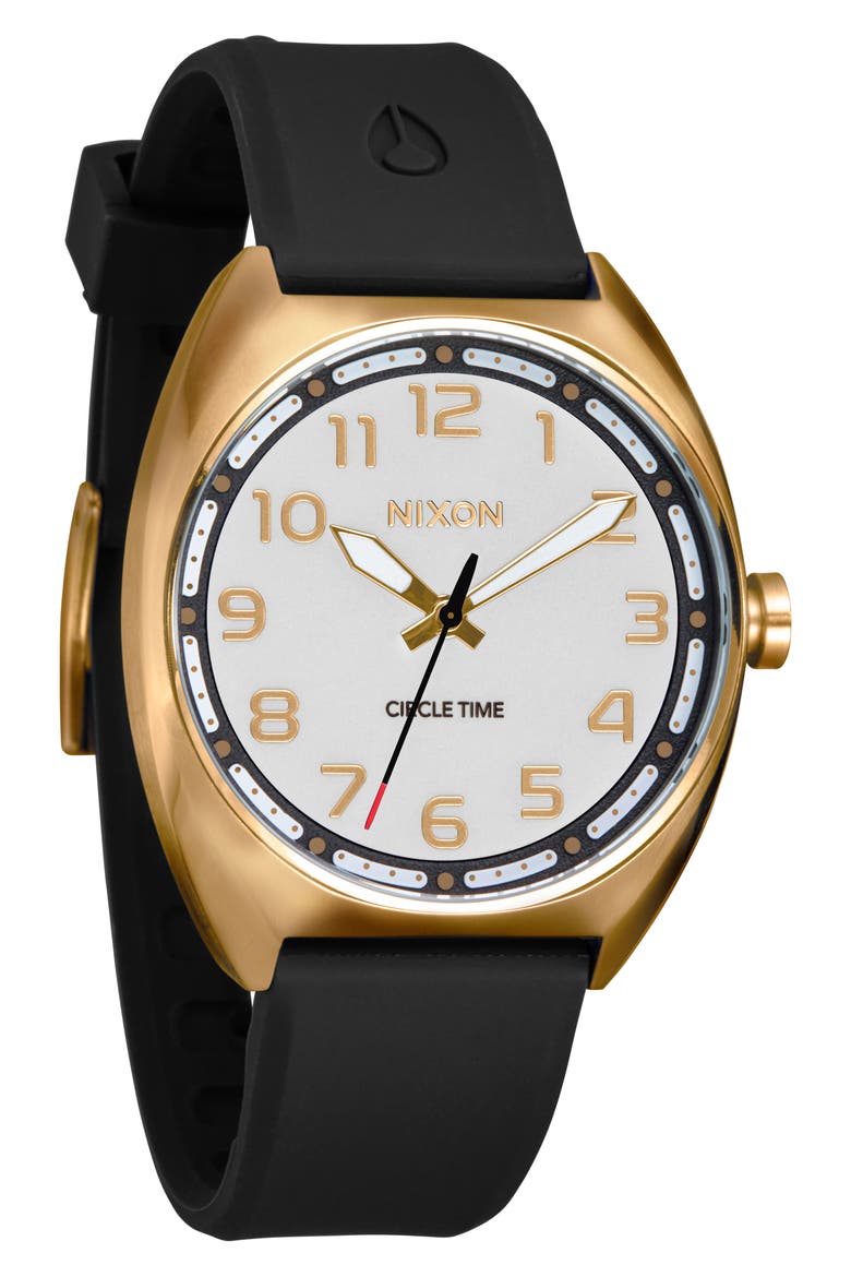 Mullet Silicone Strap Watch, Alternate, color, LIGHT GOLD / WHITE