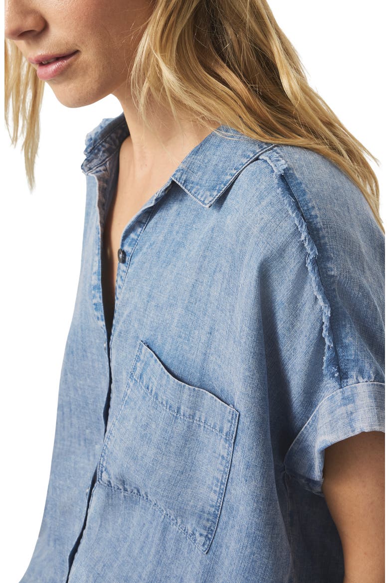 Paige Fray Indigo Denim Shirt, Alternate, color, INDIGO