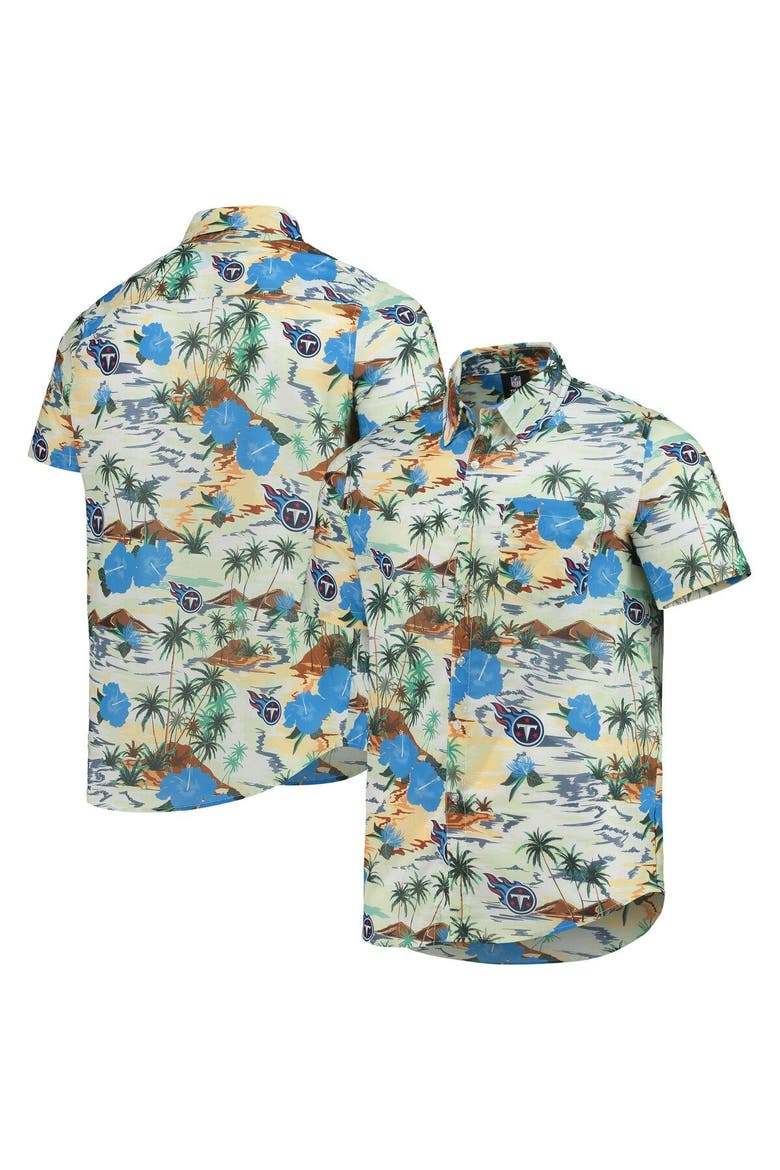 Men's FOCO Cream Tennessee Titans Paradise Floral Button-Up Shirt, Main, color, Cream