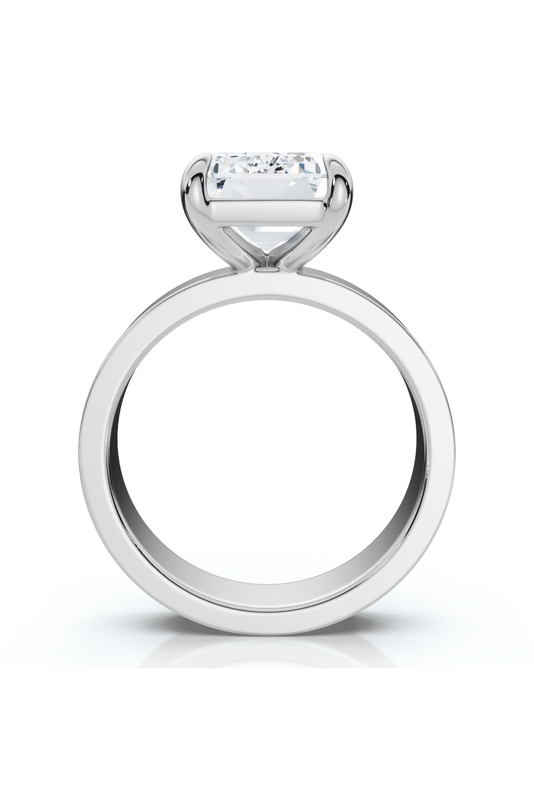 4Ct Emerald Diamond Cigar Band Engagement Ring 14k Gold or Platinum Lab Grown, Alternate, color, 14k White Gold