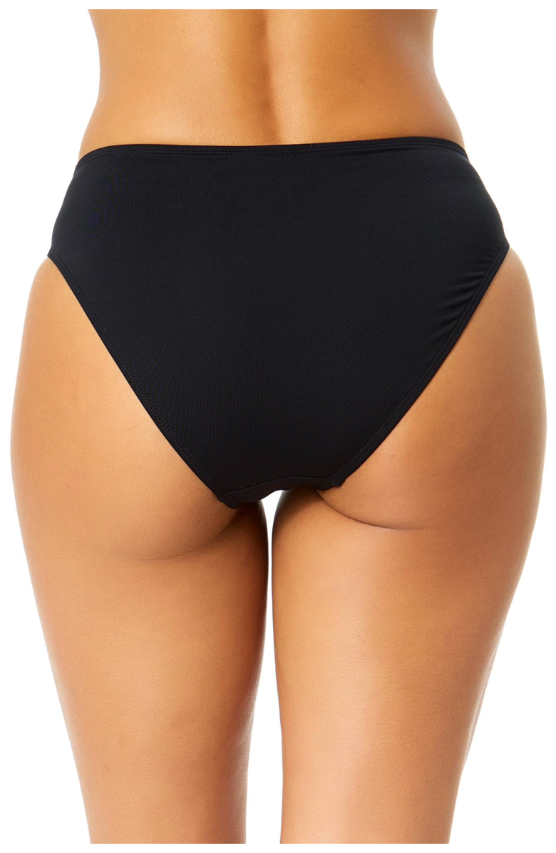 Anne Cole Women's Live In Color Solid Clean Midrise Swim Bottom, Alternate, color, Black