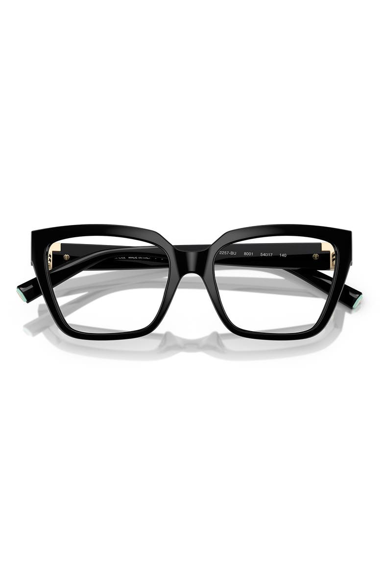 Tiffany & Co. 54mm Square Optical Glasses, Alternate, color, Black