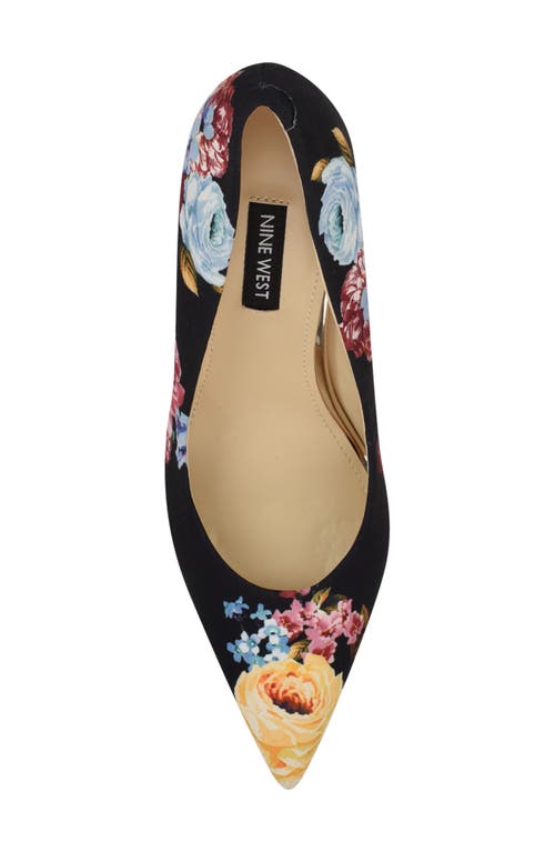 Nine West Fresh Pointed Toe Pump In Black Floral