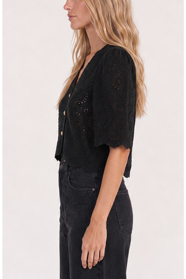 Crochet Cardigan, Alternate, color, Black