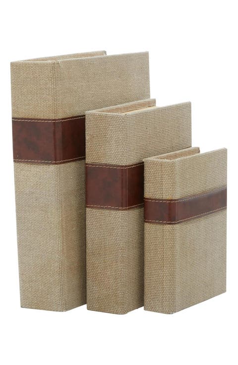 Set of 3 Faux Book Boxes