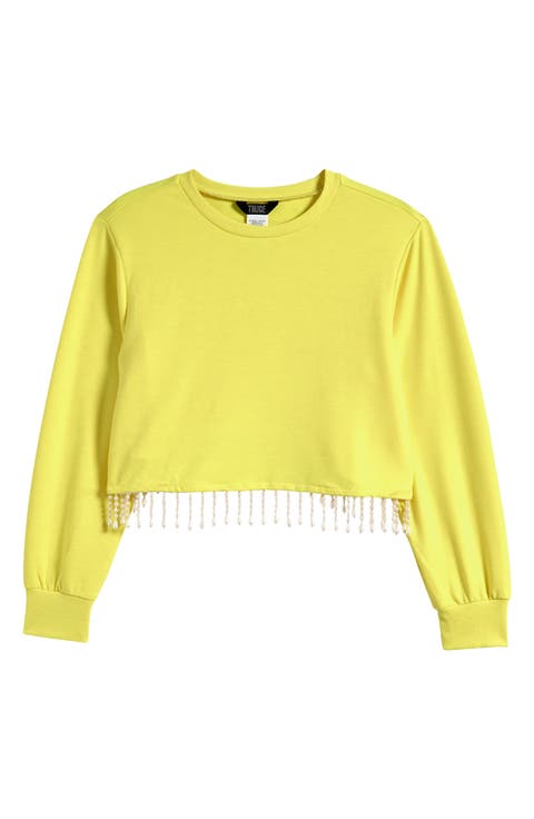 Kids' Beaded Fringe Hem Sweatshirt (Big Kid)
