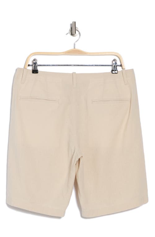 14th & Union Linen Blend Trim Fit Shorts In Grey Moonbeam