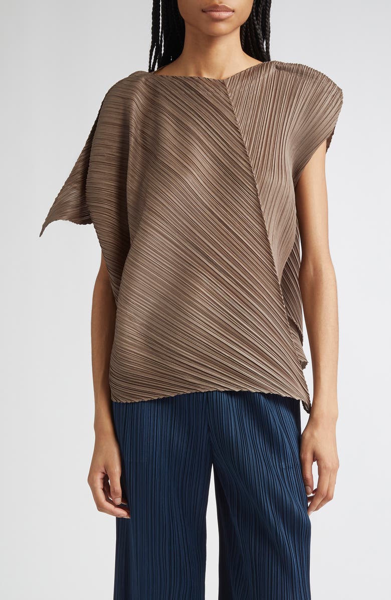 Pleats Please Issey Miyake Pleated Flare Top, Main, color, 