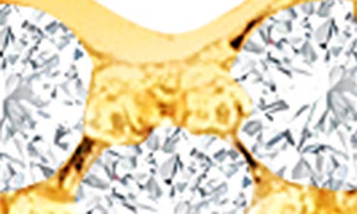 Suzy Levian Diamonds 14k Gold Diamond Open Heart Stud Earrings In Yellow
