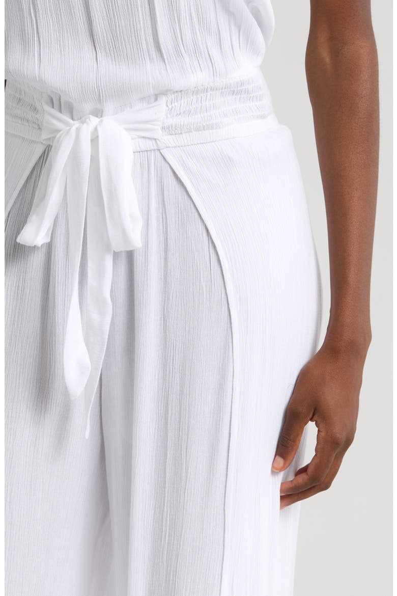 Strapless Cover-Up Jumpsuit, Alternate, color, WHITE