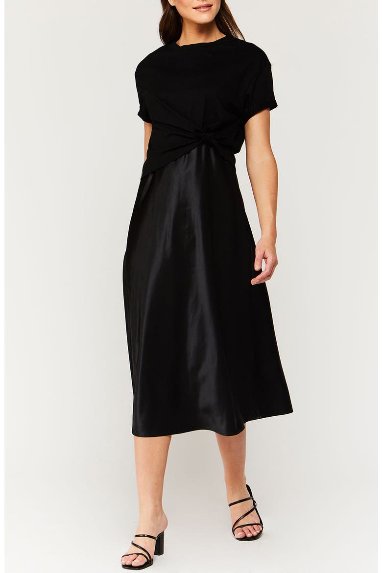 Dreya Two-Fer Slipdress, Main, color, BLACK