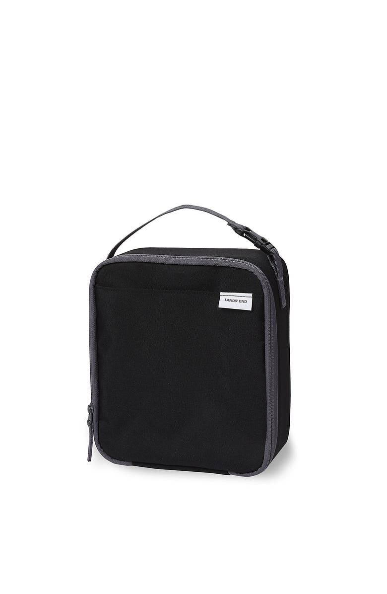 Lands' End Kids Insulated EZ Wipe Printed Lunch Box, Main, color, Black