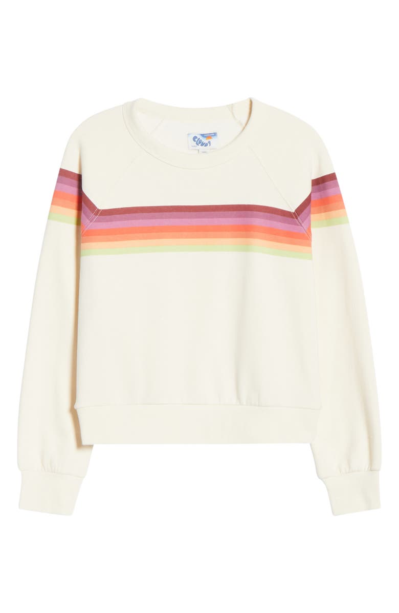 Marine Layer Cloud 9 Stripe Cotton Blend Sweatshirt, Alternate, color, Antique White