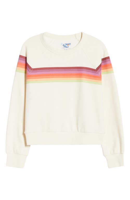 Marine Layer Cloud 9 Stripe Cotton Blend Sweatshirt In White