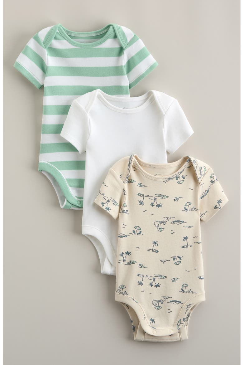 Grow With Me 3-Pack Assorted Bodysuits, Main, color, BEACH BEARS PACK