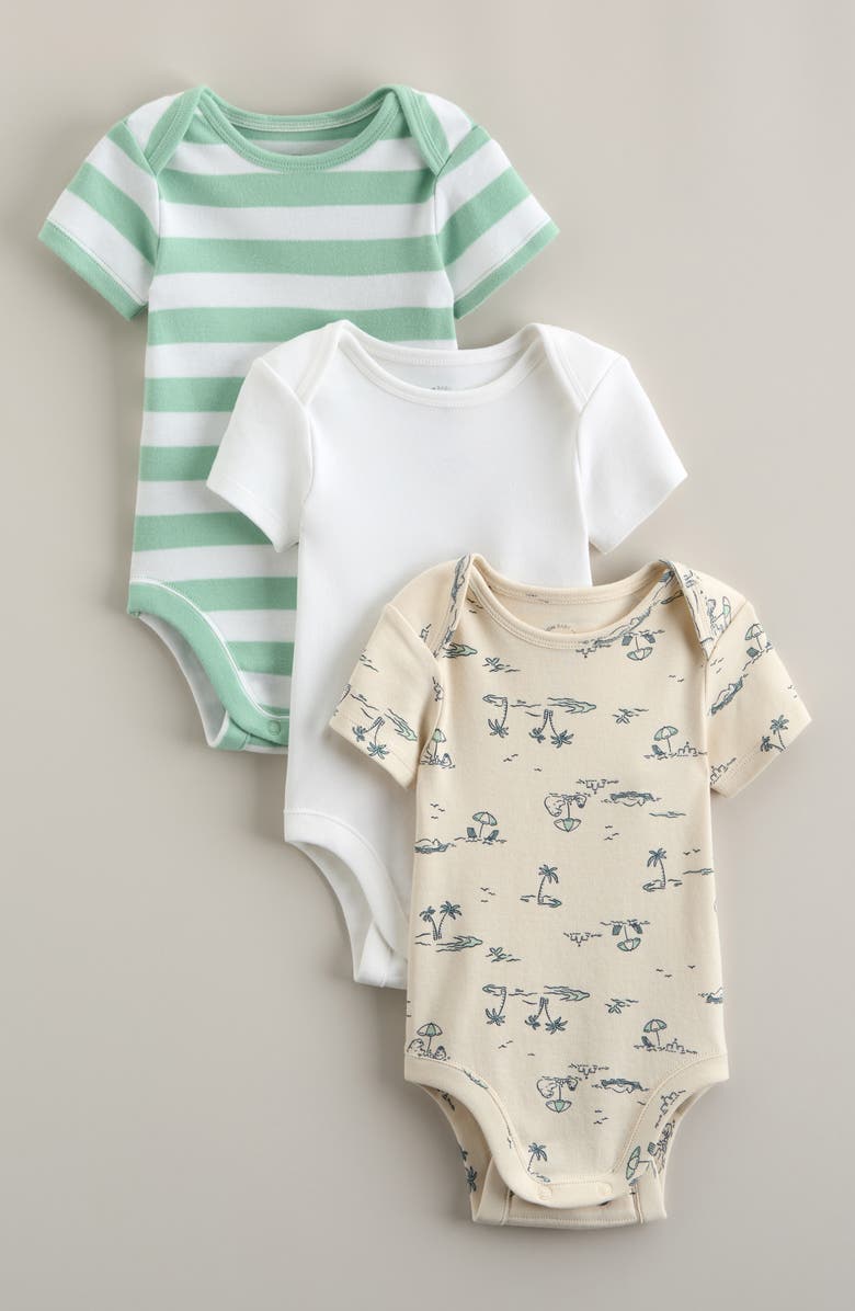 Nordstrom Grow With Me 3-Pack Assorted Bodysuits, Main, color, Beach Bears Pack