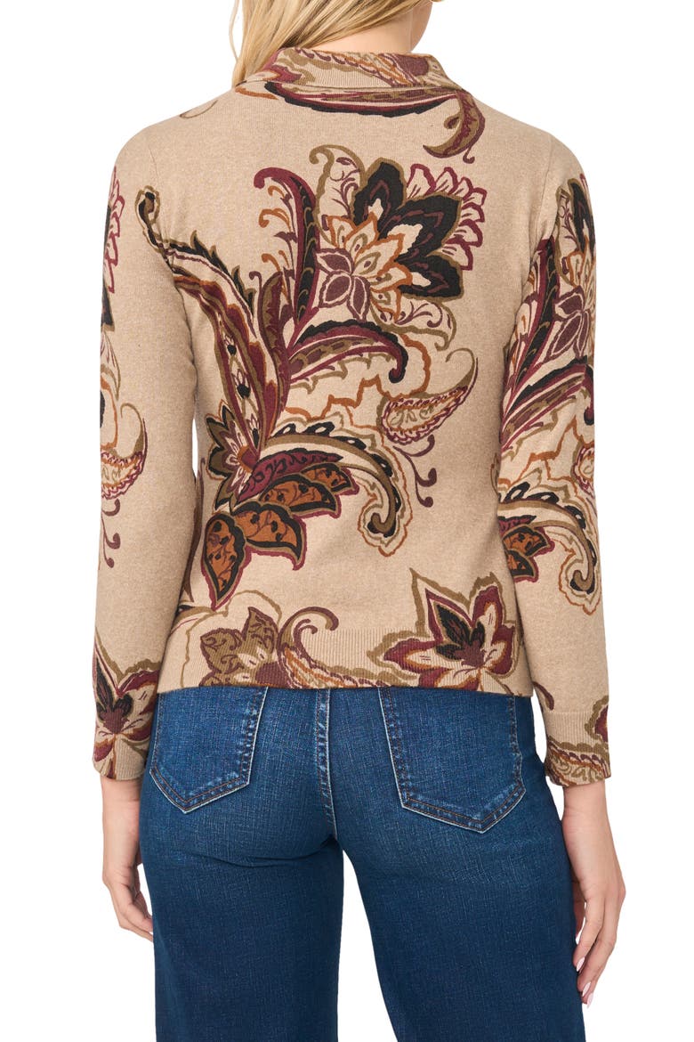 Floral Cardigan, Alternate, color, WOODEN